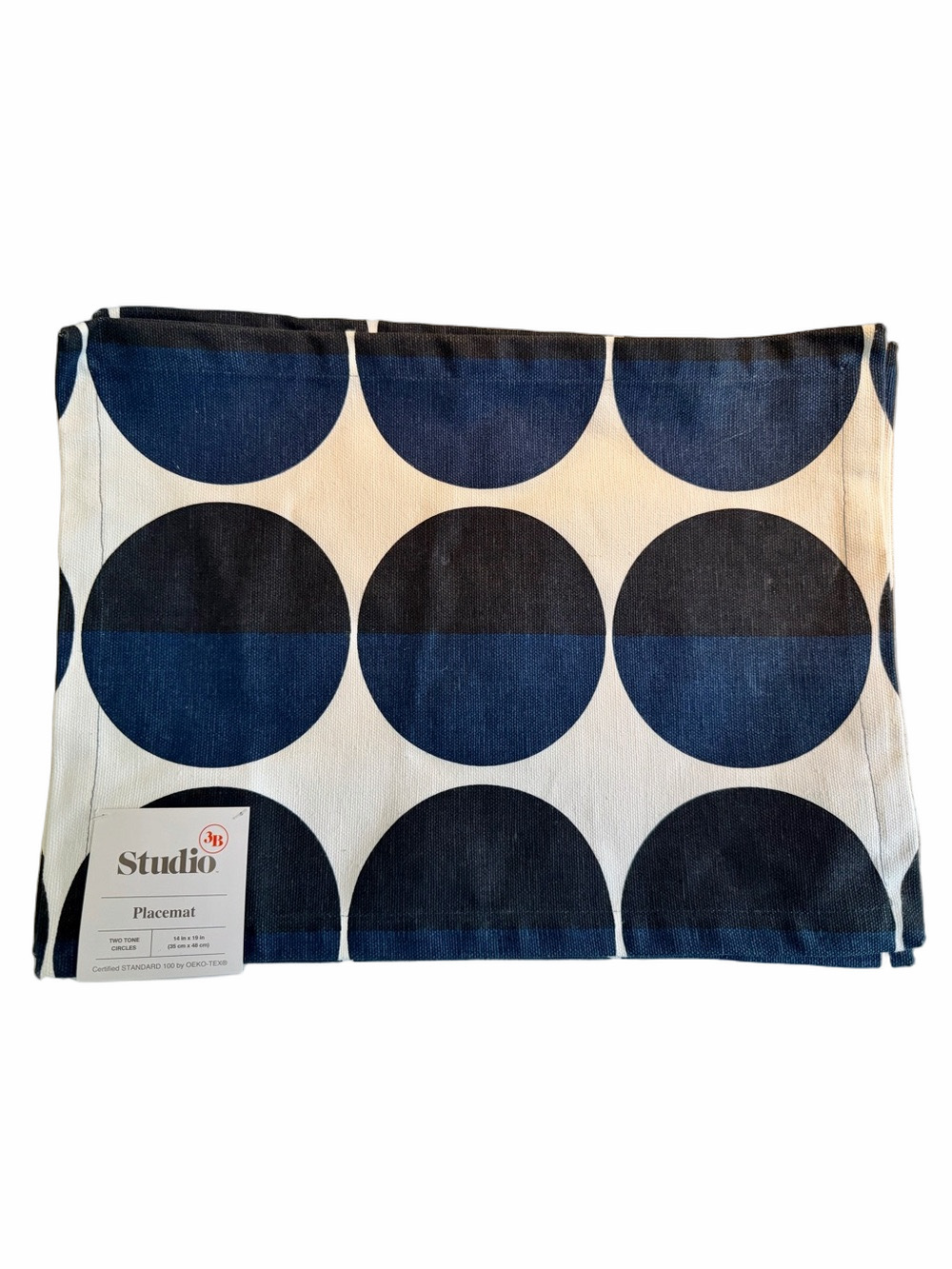 Set of 6 Studio 3B Two Tone Circles
Placemats Blue Black Set NEW